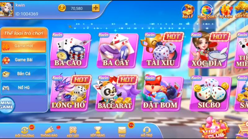 Kwin cung cấp nhiều sản phẩm cá cược đa dạng cho người chơi thỏa thích lựa chọn