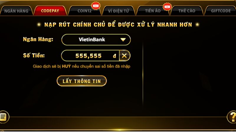 Nạp và rút tiền tại Kwin vô cùng nhanh chóng và an toàn